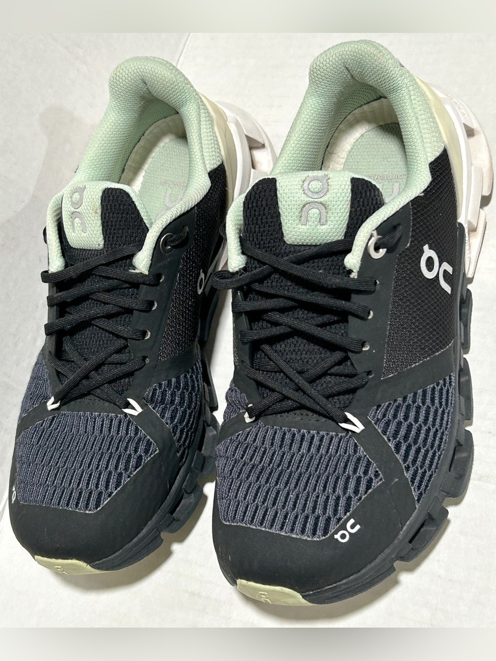 On Running Women's Black Mint Performance Sneakers - Picture 6 of 11